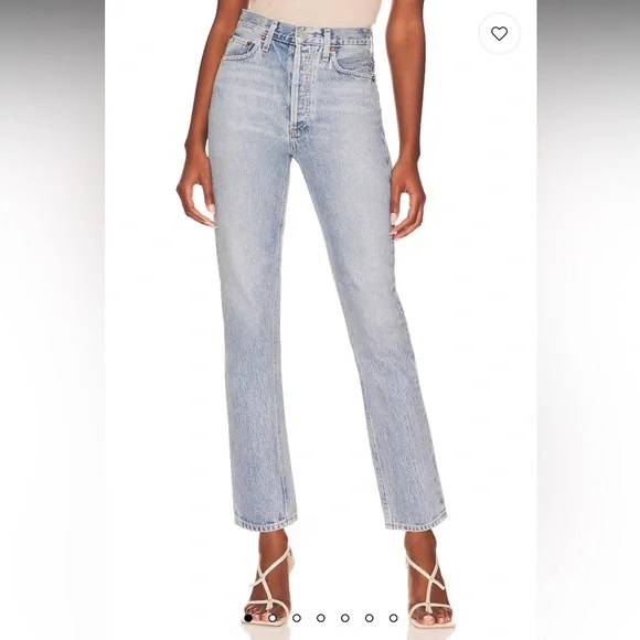 Agolde Riley High Rise Straight Crop Jeans Size 27 - Picture 1 of 16